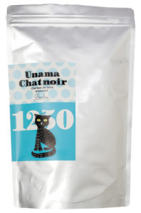 宇納間の黒猫炭石鹸　パッケージ　LP　Unama Chat noir